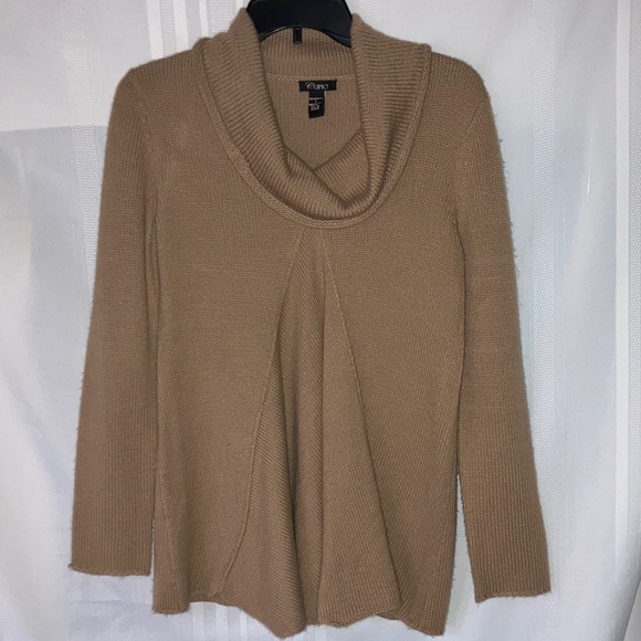 Cupio Sweaters - Cupio Tan Cowl Neck Sweater